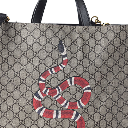 Gucci Soft GG Supreme Monogram Kingsnake Vertical Tote Black 6 of 8
