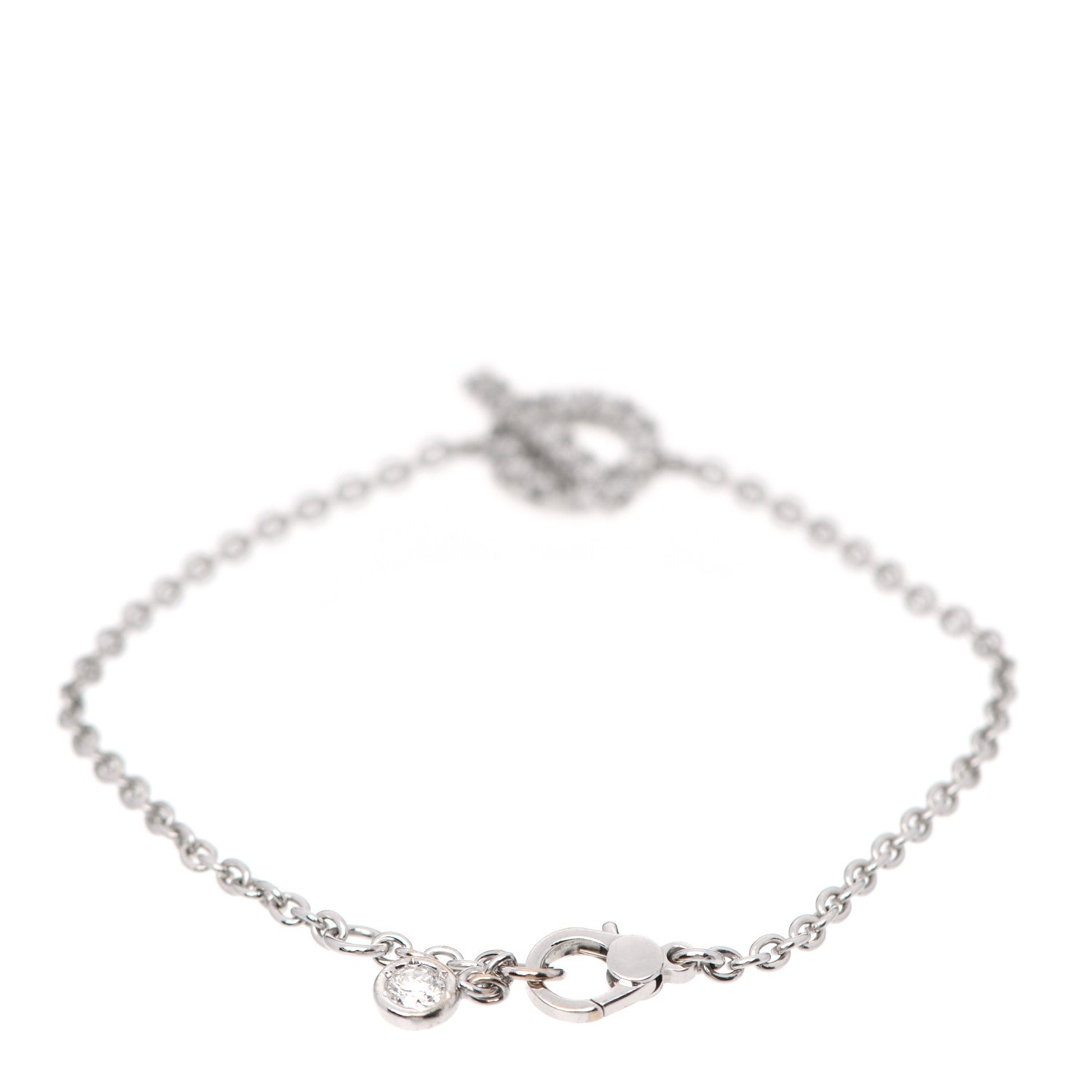 Hermes 18K White Gold Diamond Finesse Bracelet SH 2 of 4
