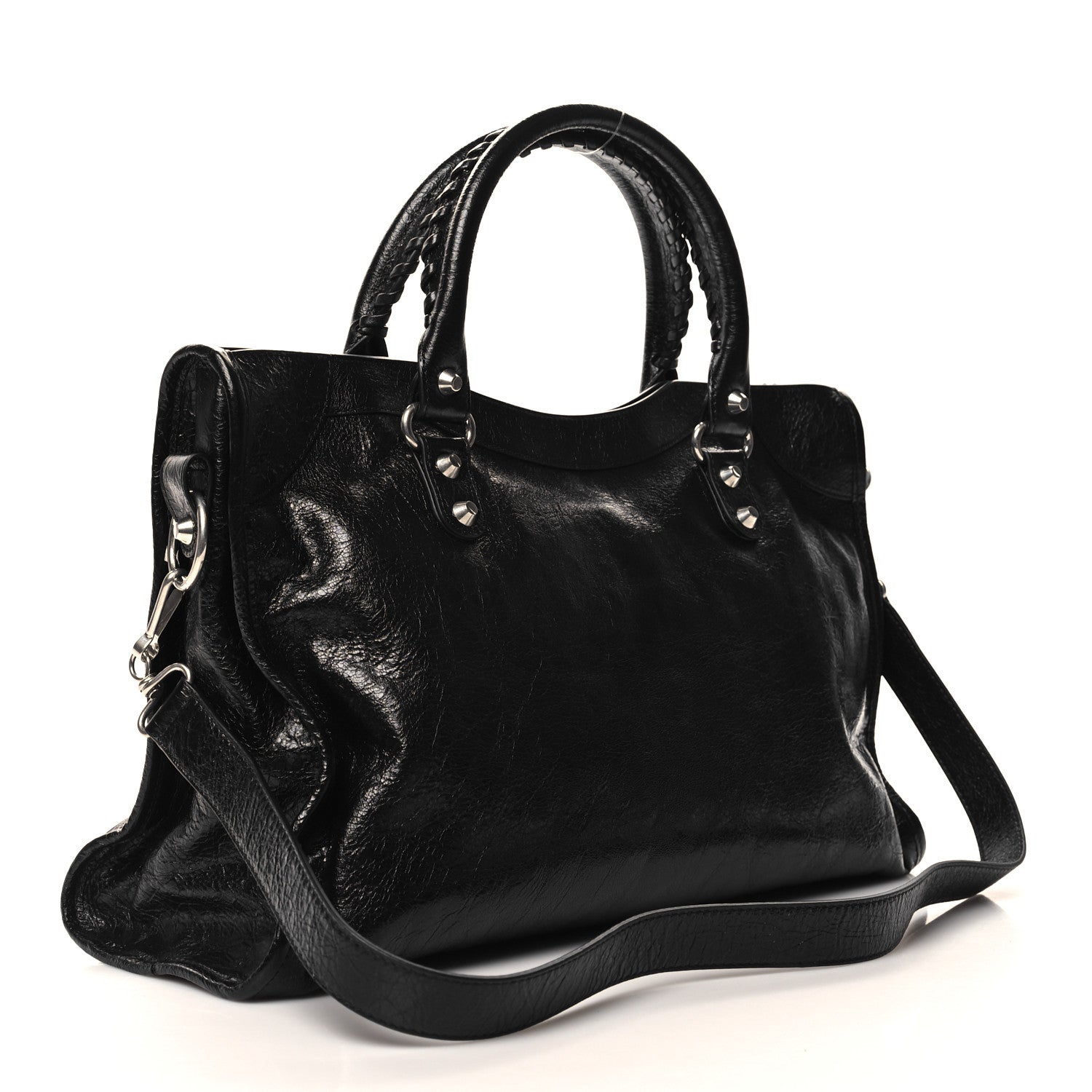 Balenciaga Agneau Arena Silver Hardware Medium Le City Black 3 of 10