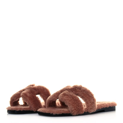 Hermes Woolskin Oran Sandals 35 Rose Aube 3 of 8