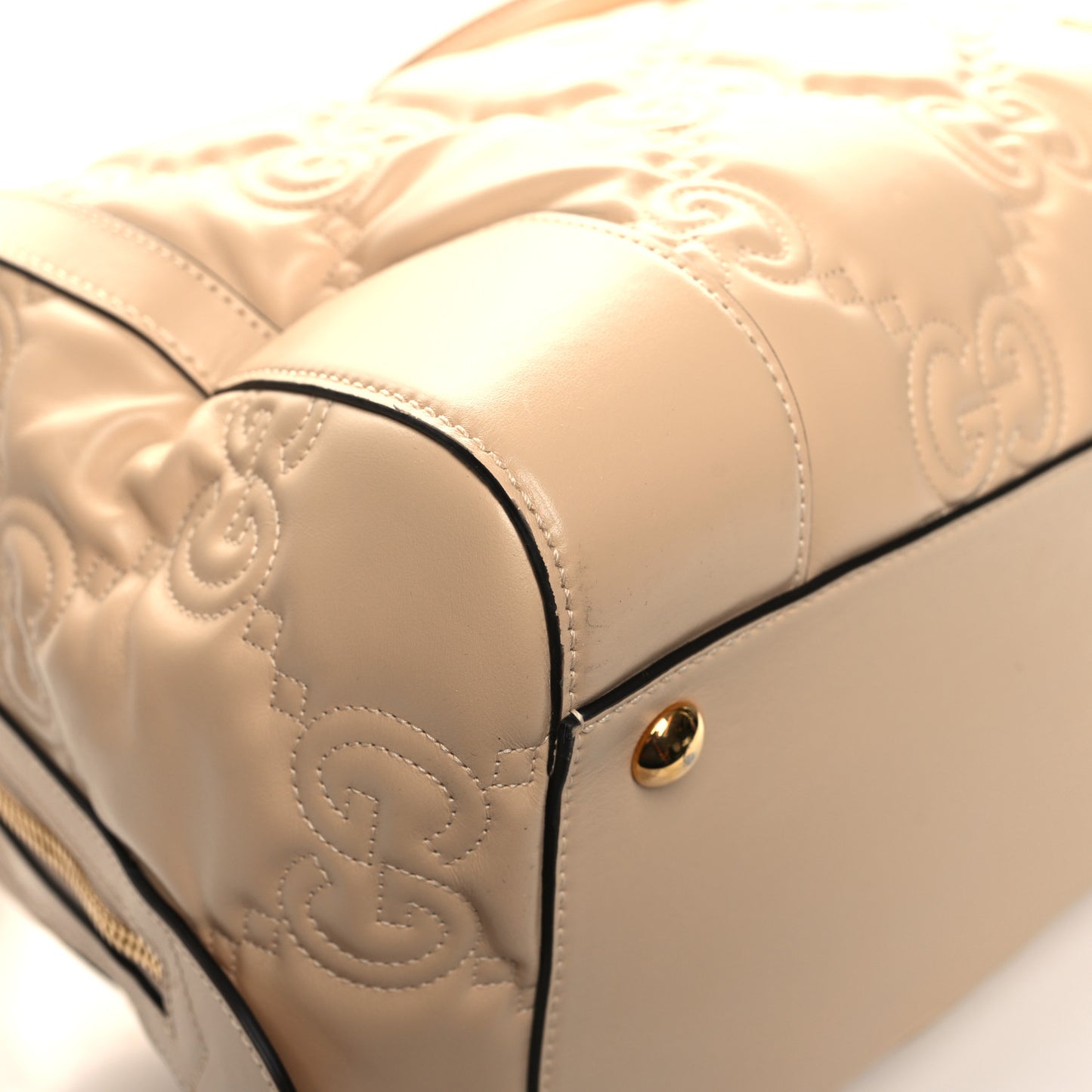 Calfskin GG Matelasse Medium Duffle Bag Naturale