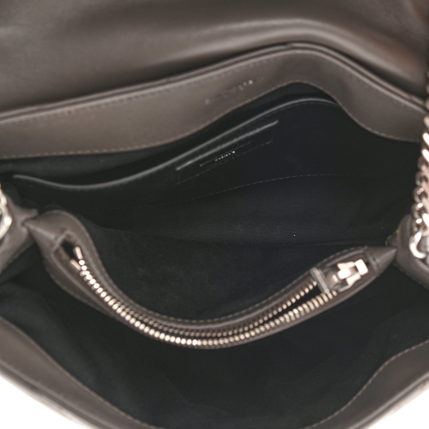 Calfskin Y Quilted Monogram Small Loulou Chain Satchel Pebble