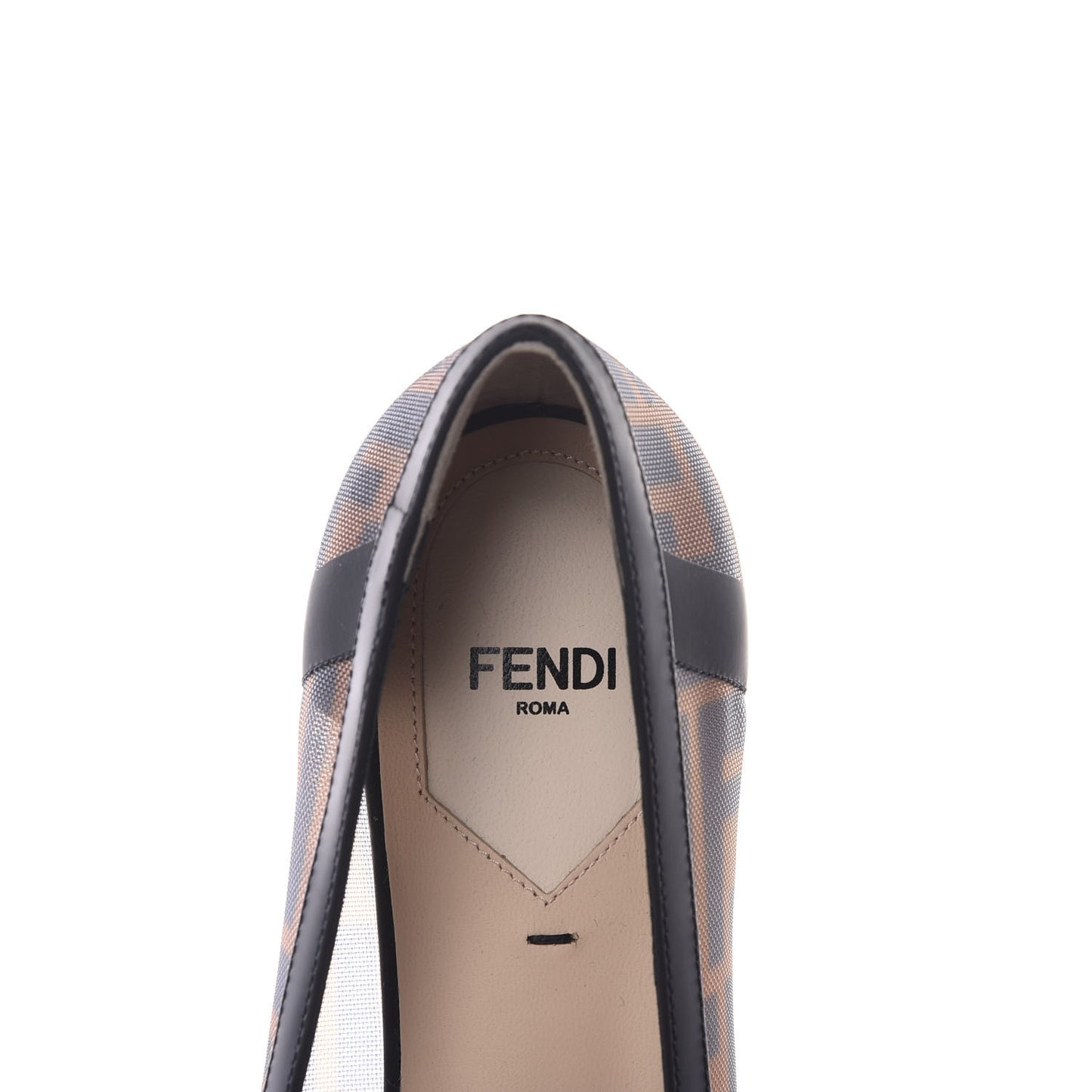 Mesh FF Skimmer Ballerina Flats 38 Tobacco Moro Black