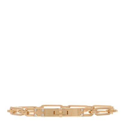 Hermes 18K Yellow Gold Diamond PM Kelly Chaine Bracelet ST 1 of 4