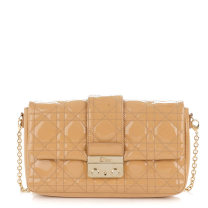 Christian Dior Patent Cannage New Lock Pouch Beige 1 of 8