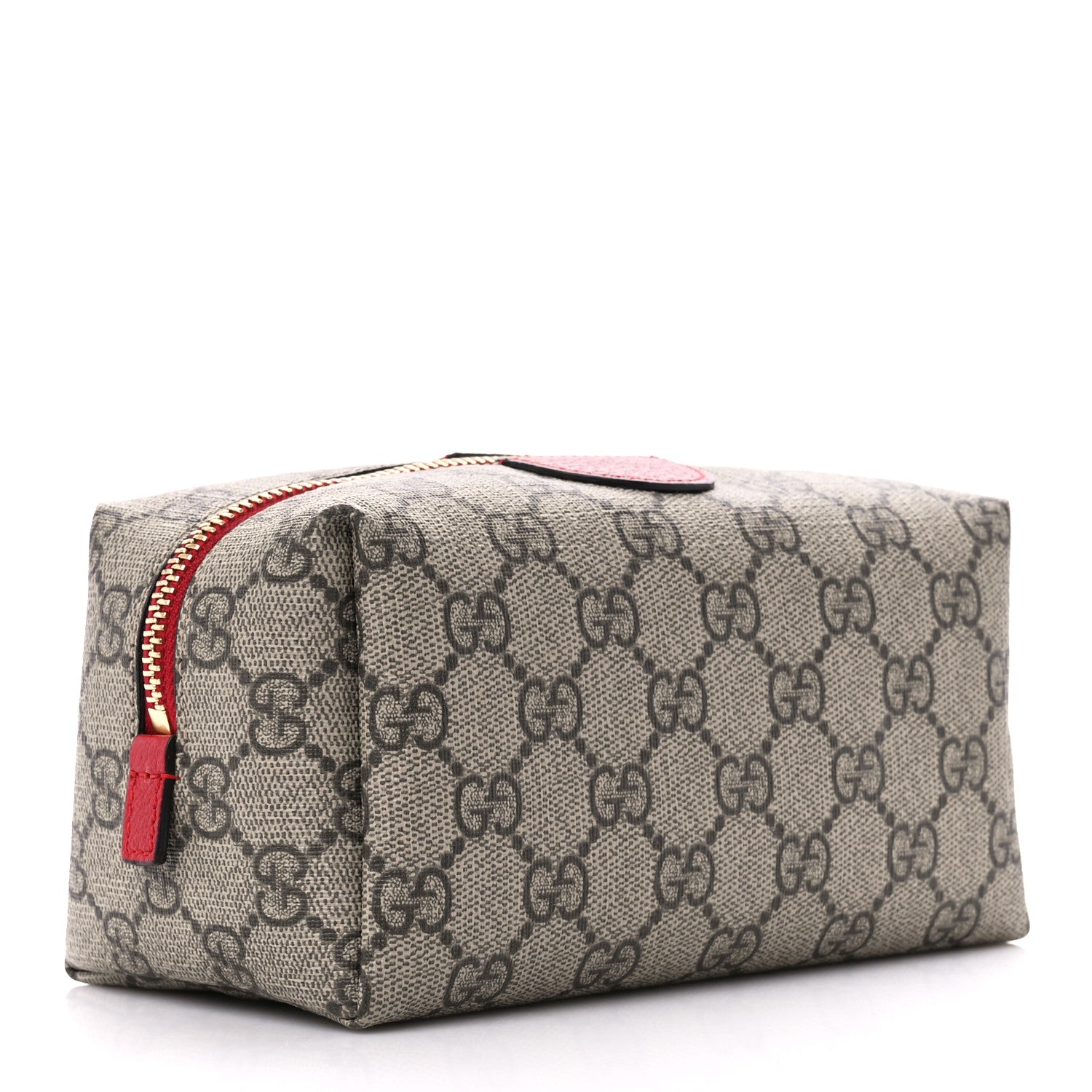 Gucci Soft GG Supreme Monogram Calfskin Medium Ophidia Cosmetic Case Beige Ebony Hibiscus Red 3 of 11