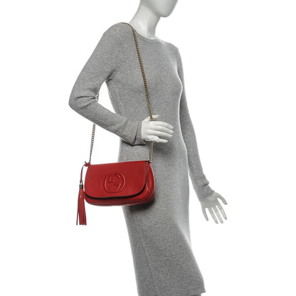 Gucci Pebbled Calfskin Medium Soho Flap Crossbody Red 2 of 6
