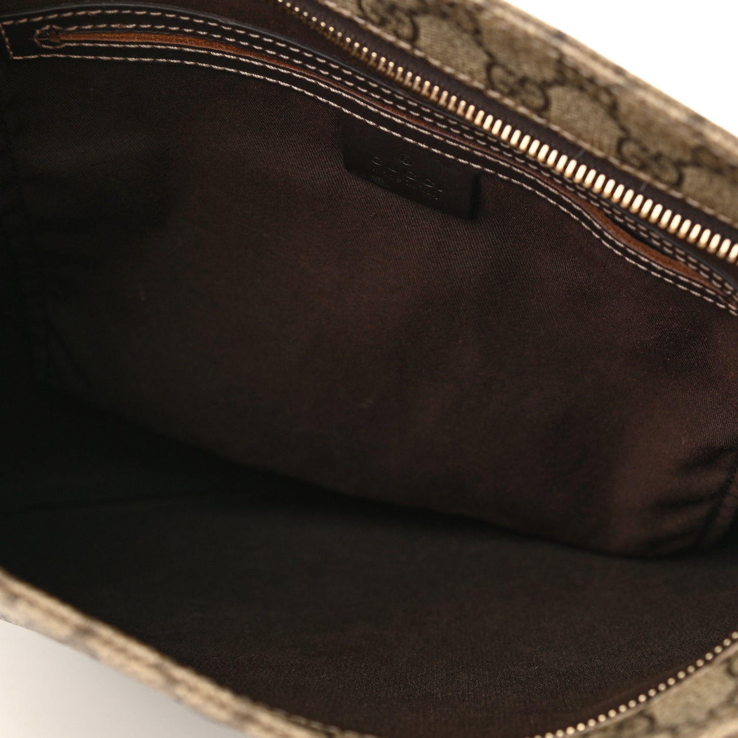 GG Supreme Monogram Medium Flat Messenger Bag Dark Brown