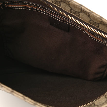 Gucci GG Supreme Monogram Medium Flat Messenger Bag Dark Brown 4 of 12