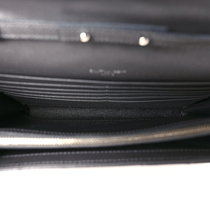 Saint Laurent Grain De Poudre Matelasse Chevron Monogram Chain Wallet Storm 5 of 10