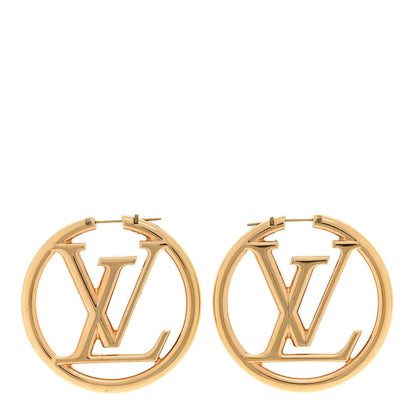 Louis Vuitton Metal Louise Hoop Earrings Gold 3 of 4