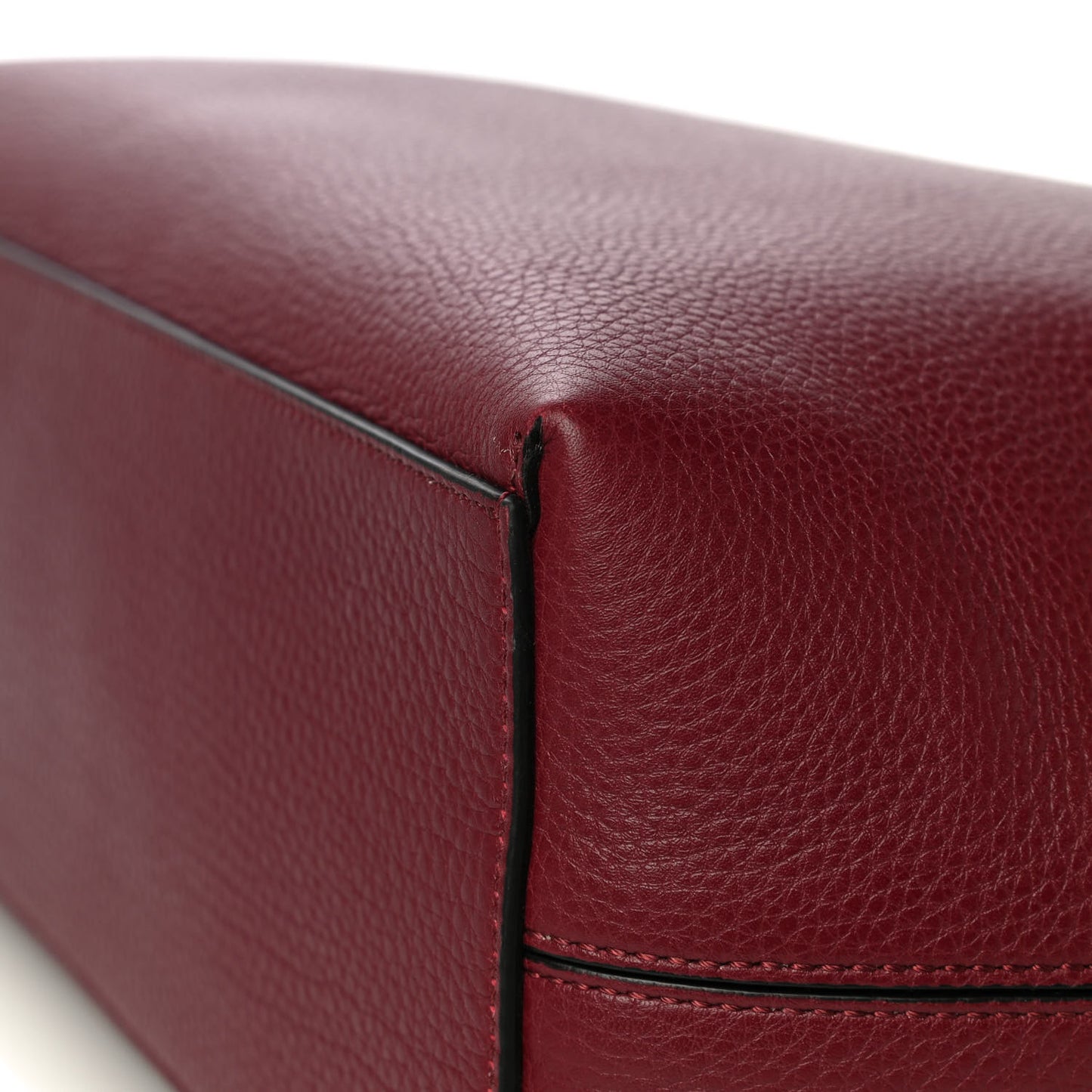 Grained Calfskin Rockstud Shoulder Tote Cerise