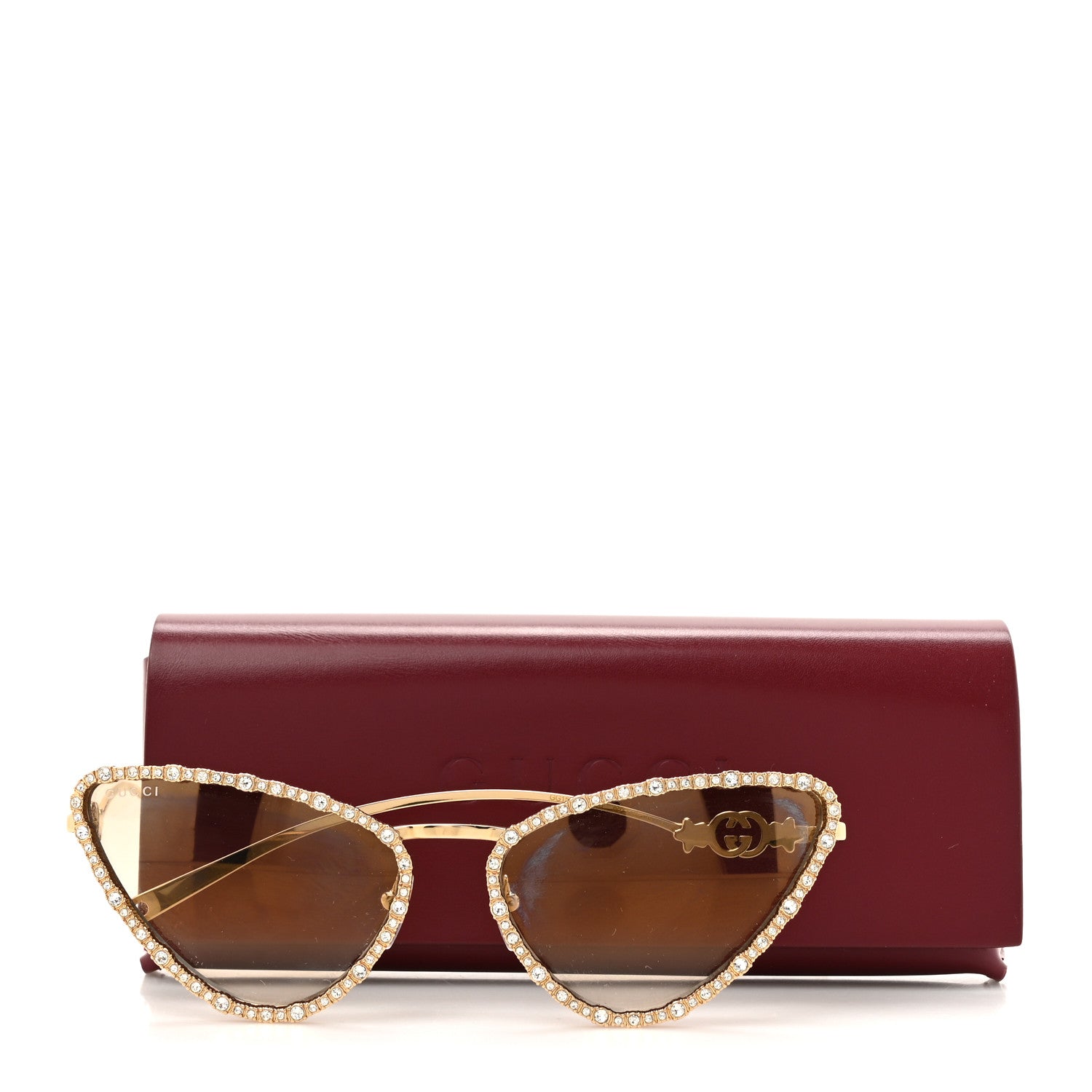 Gucci Crystals Cat Eye Sunglasses GG1569S Gold 8 of 8
