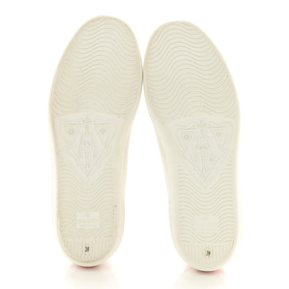 Gucci Calfskin Interlocking G Perforated Womens Ace Sneakers 38 White Rose 5 of 9