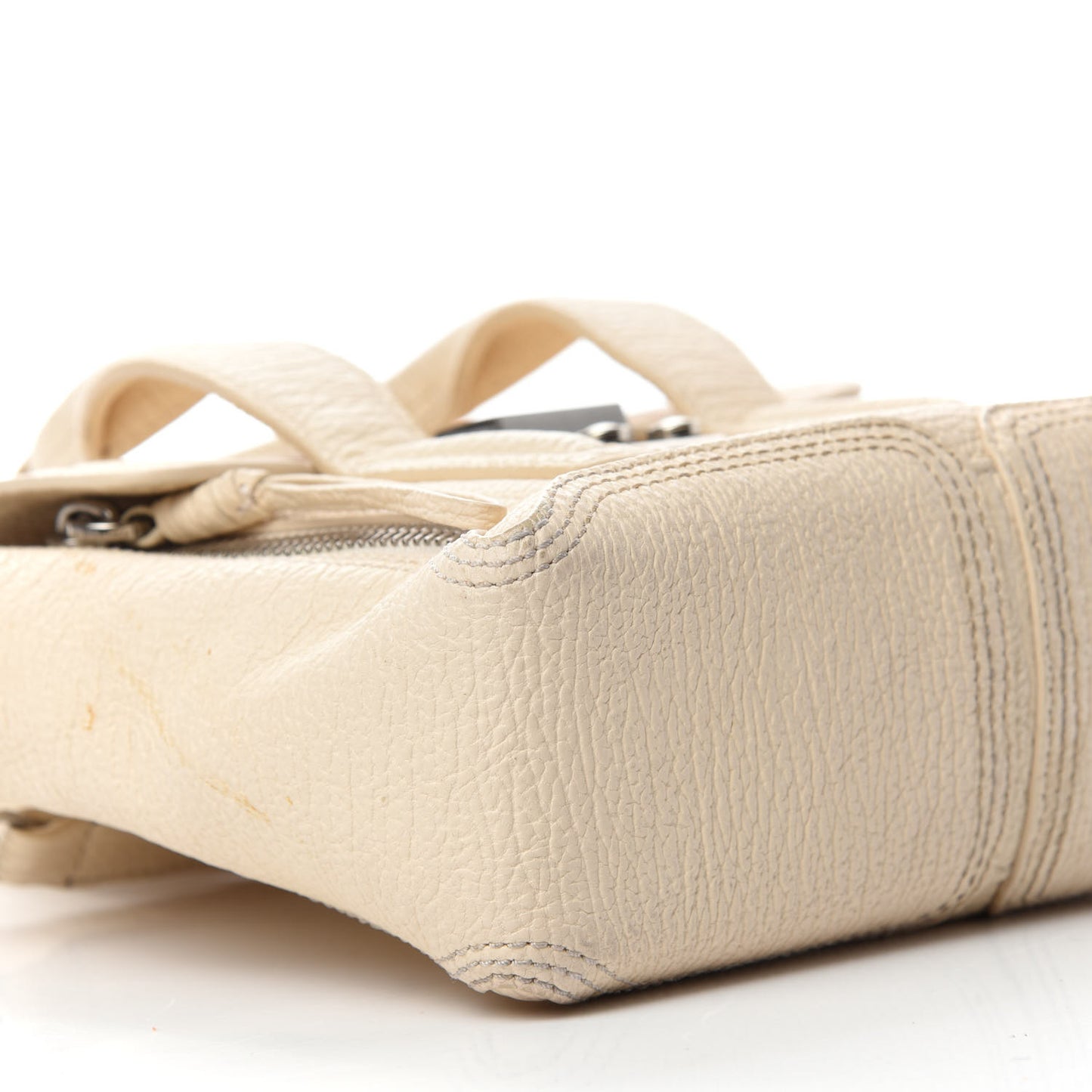 Textured Calfskin Mini Pashli Satchel Milk