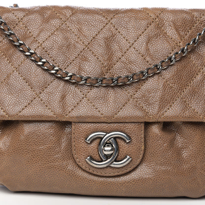 Chanel Caviar Quilted Medium Elastic Flap Brown 9 of 10