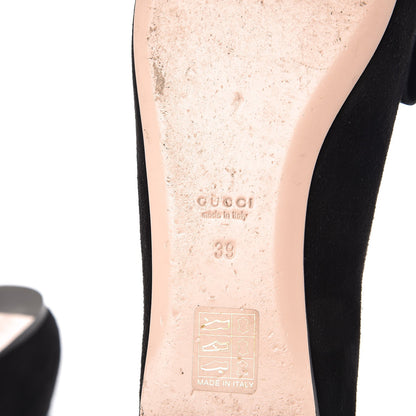 Gucci Kid Scamosciato GG Marmont Fringe Flats 39 Black 8 of 14