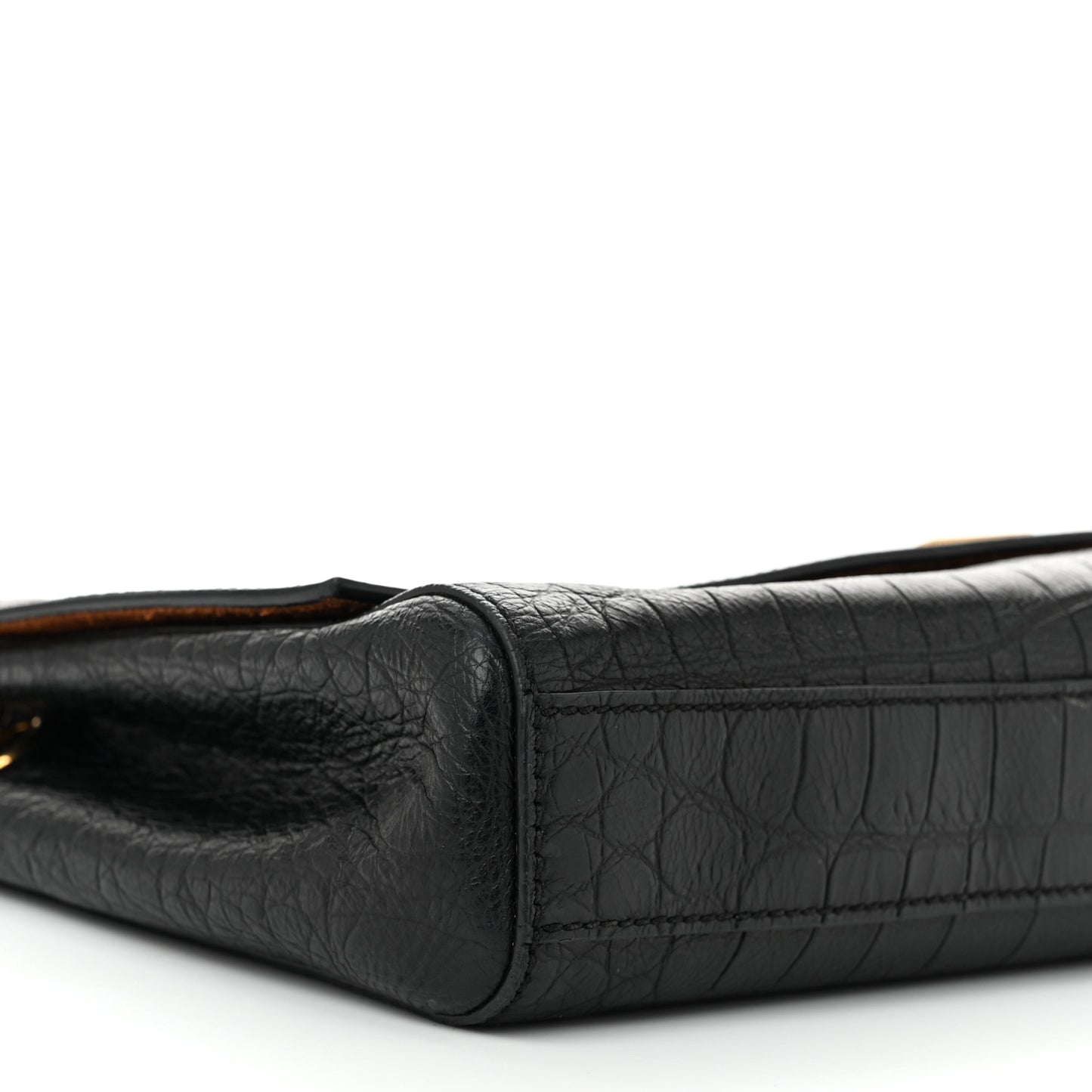 Calfskin Crocodile Embossed Suede Medium Reversible Monogram Kate Satchel Military Taupe
