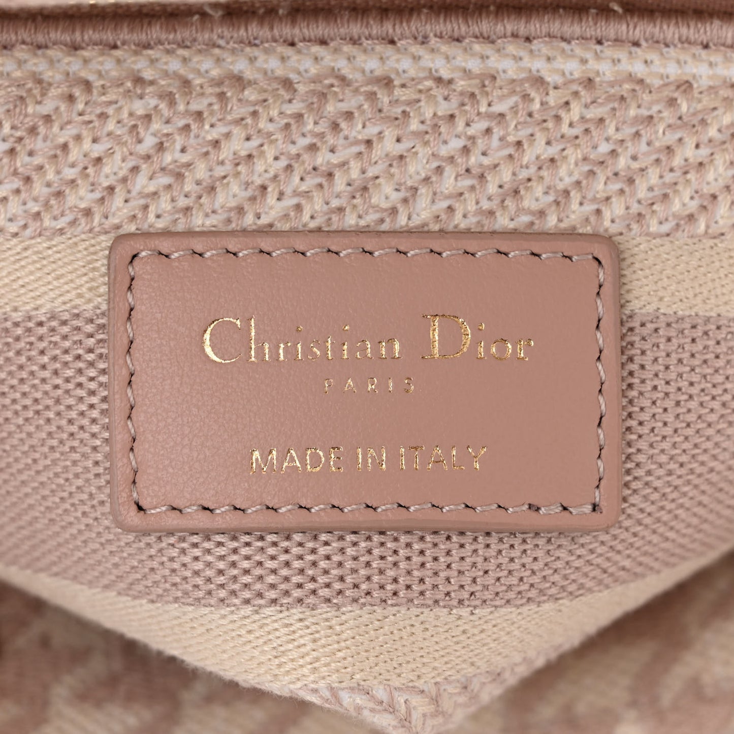 Canvas Houndstooth Embroidered Medium Lady D-Lite Pink