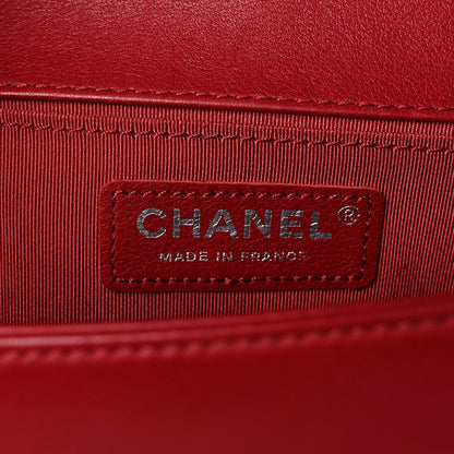 Chanel Calfskin Chevron Quilted Medium Boy Flap Dark Red 5 of 17