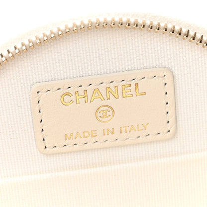 Chanel Caviar Quilted Round Handle With Care Vanity With Chain White 6 of 11