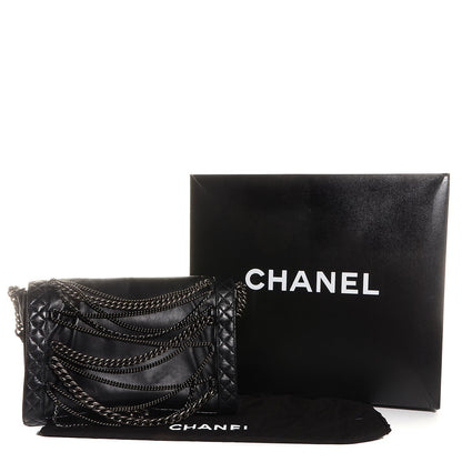 Chanel Calfskin Enchained XL Boy Flap Black 5 of 9