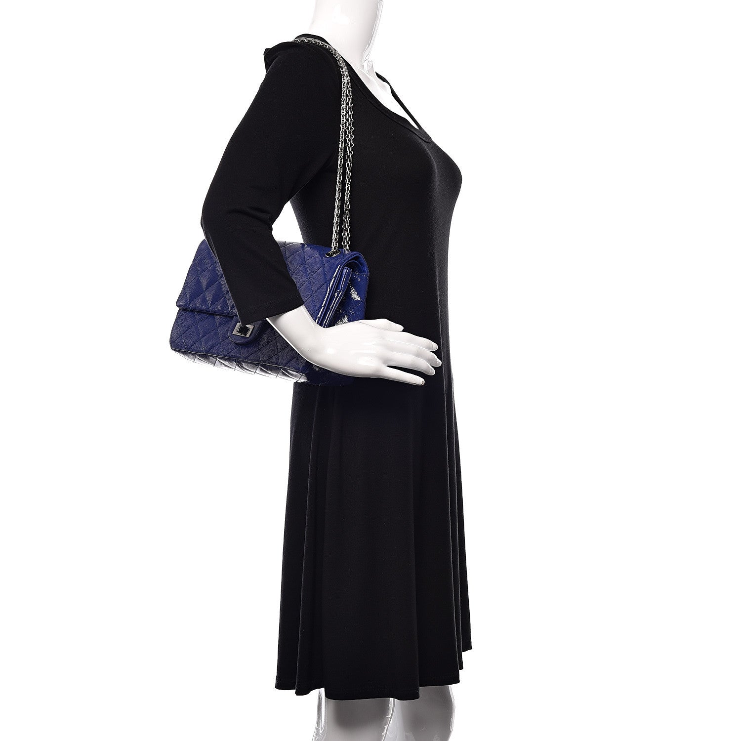 Chanel Patent Caviar Quilted 2.55 Reissue 226 Flap Blue 2 of 10