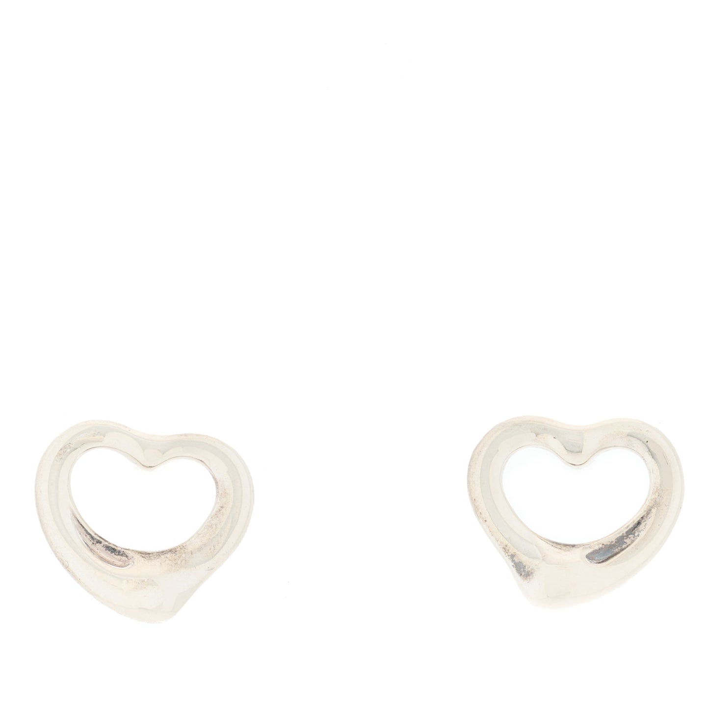 Sterling Silver 11mm Elsa Peretti Open Heart Earrings