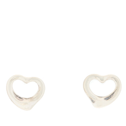 Tiffany Sterling Silver 11mm Elsa Peretti Open Heart Earrings 1 of 3