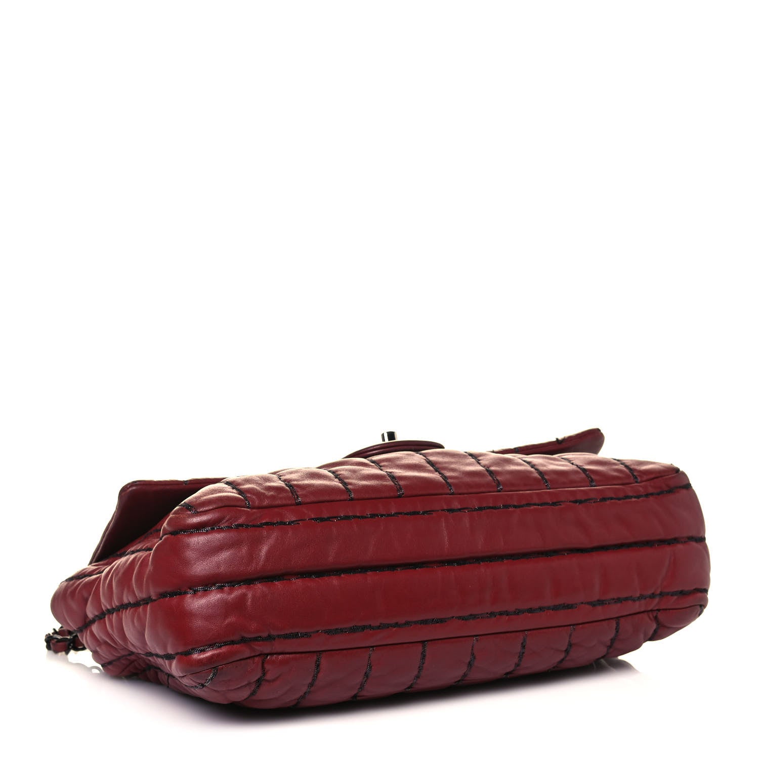 Chanel Lambskin Vertical Stitch Jumbo Single Flap Dark Red 3 of 16
