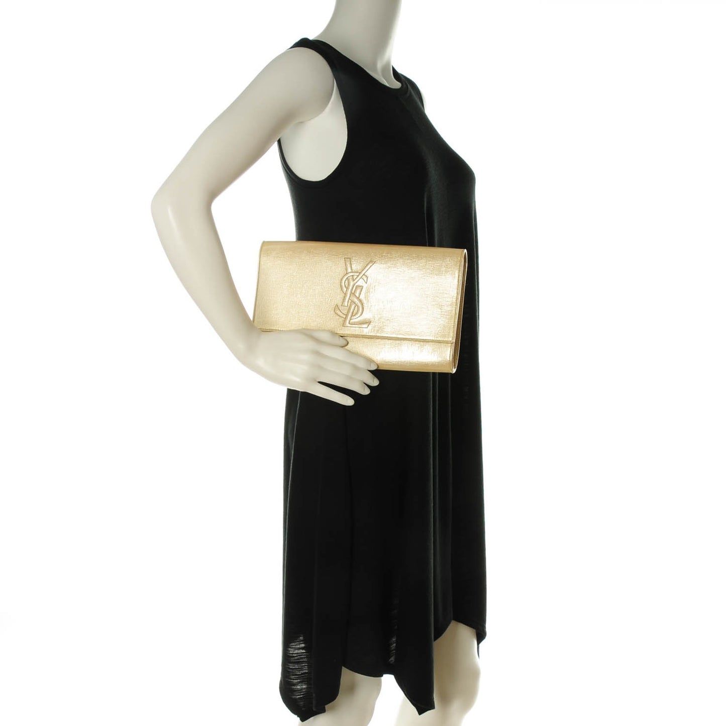 Patent Large Belle De Jour Clutch Champagne Gold
