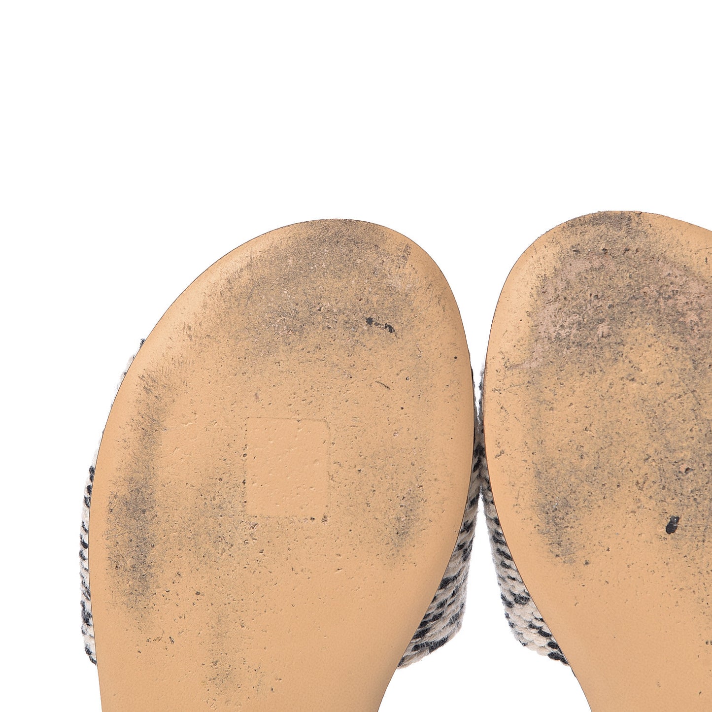 Cord CC Slip On Sandals 37 Beige Black