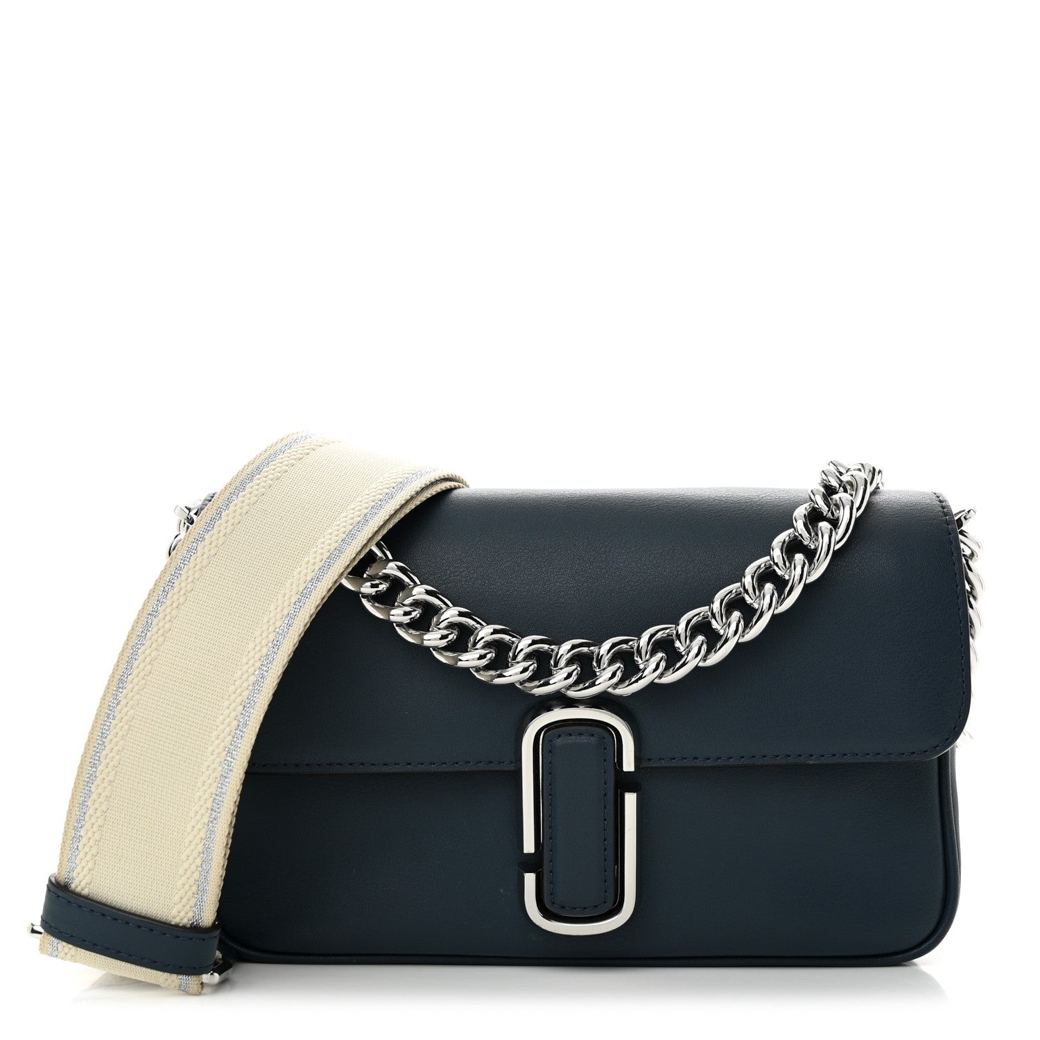 Marc Jacobs Calfskin The J Marc Shoulder Bag Blue Sea 1 of 13