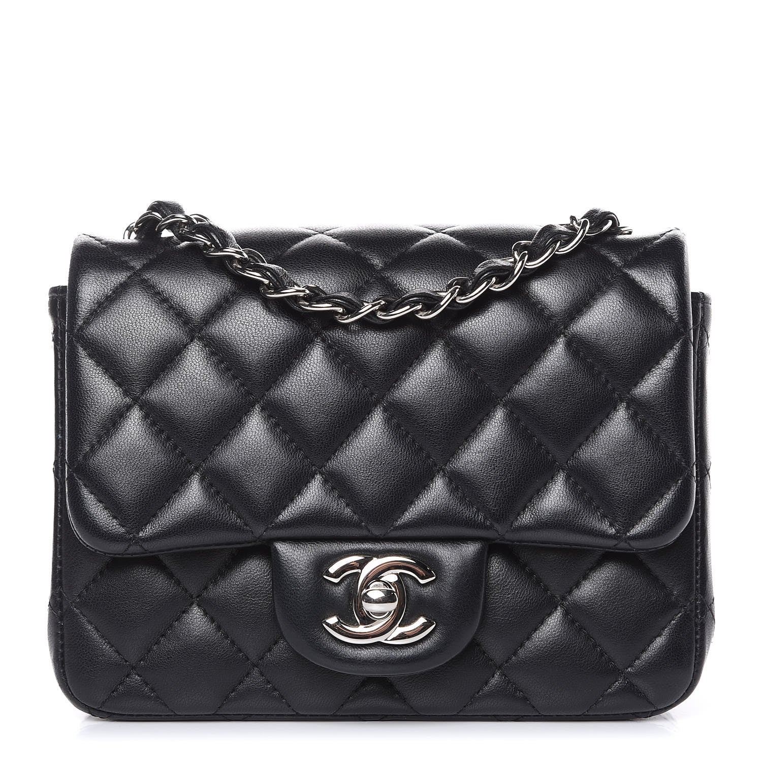 Chanel Lambskin Quilted Mini Square Flap Black 1 of 13