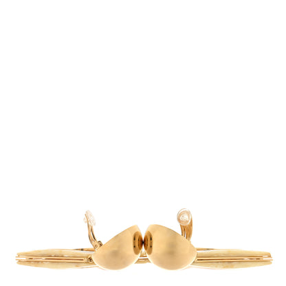 Saint Laurent Metal Resin Square Geometric Clip On Earrings Creme Dor 3 of 4