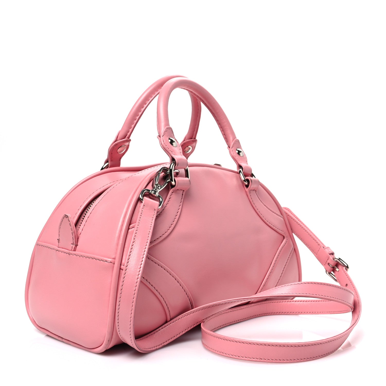 Prada Soft Calfskin Monochrome Bowling Bag Petalo 3 of 7