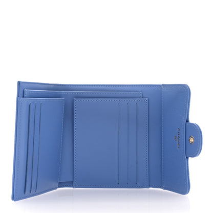 Chanel Caviar Quilted Compact Flap Wallet Blue 5 of 8