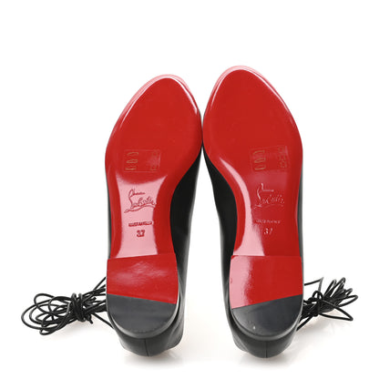 Christian Louboutin Shiny Nappa Mary Scott Flats 37 Black 6 of 8