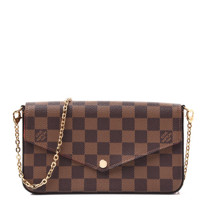 Louis Vuitton Damier Ebene Pochette Felicie Chain Wallet 1 of 10
