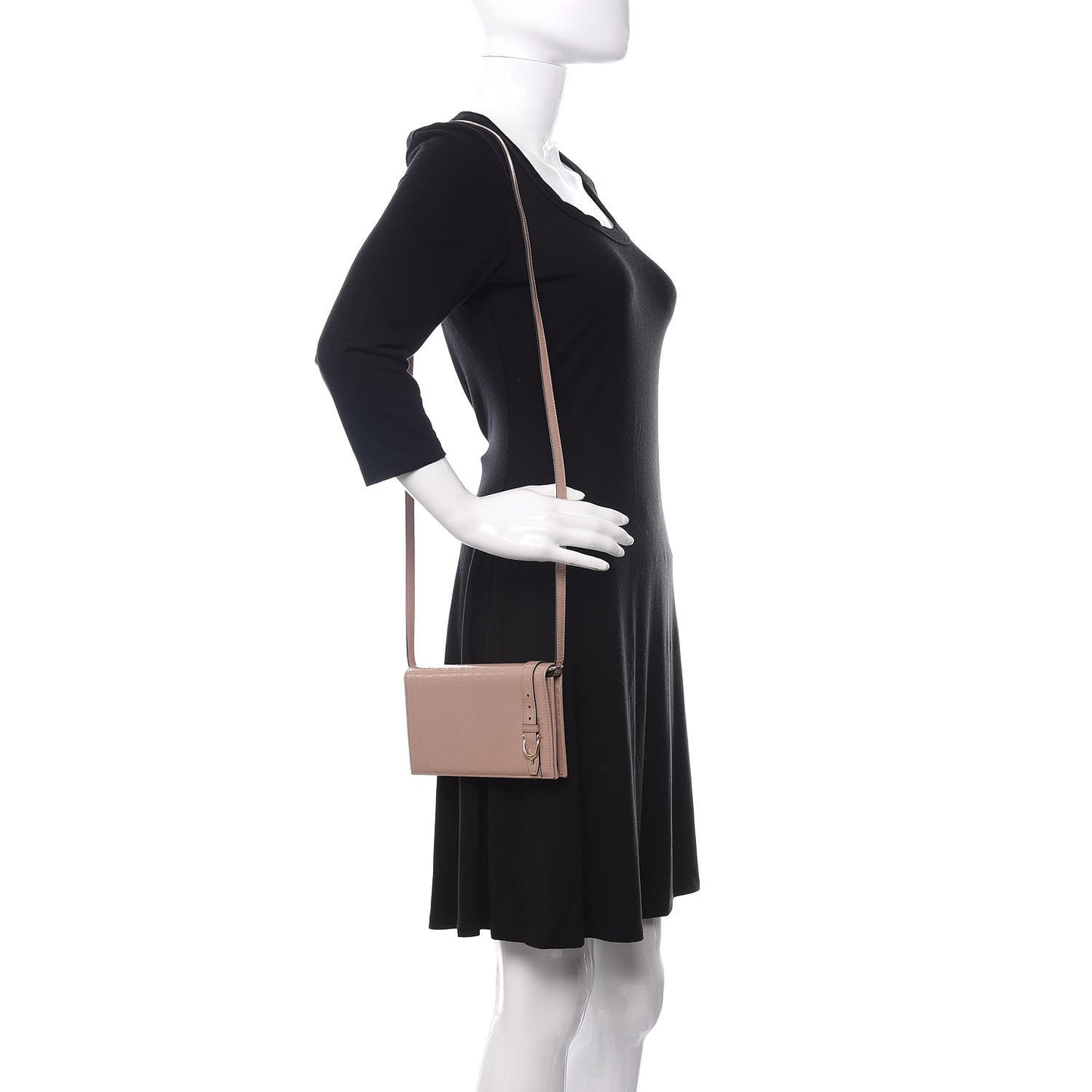 Patent Microguccissima Mini Nice Wallet Dark Cipria