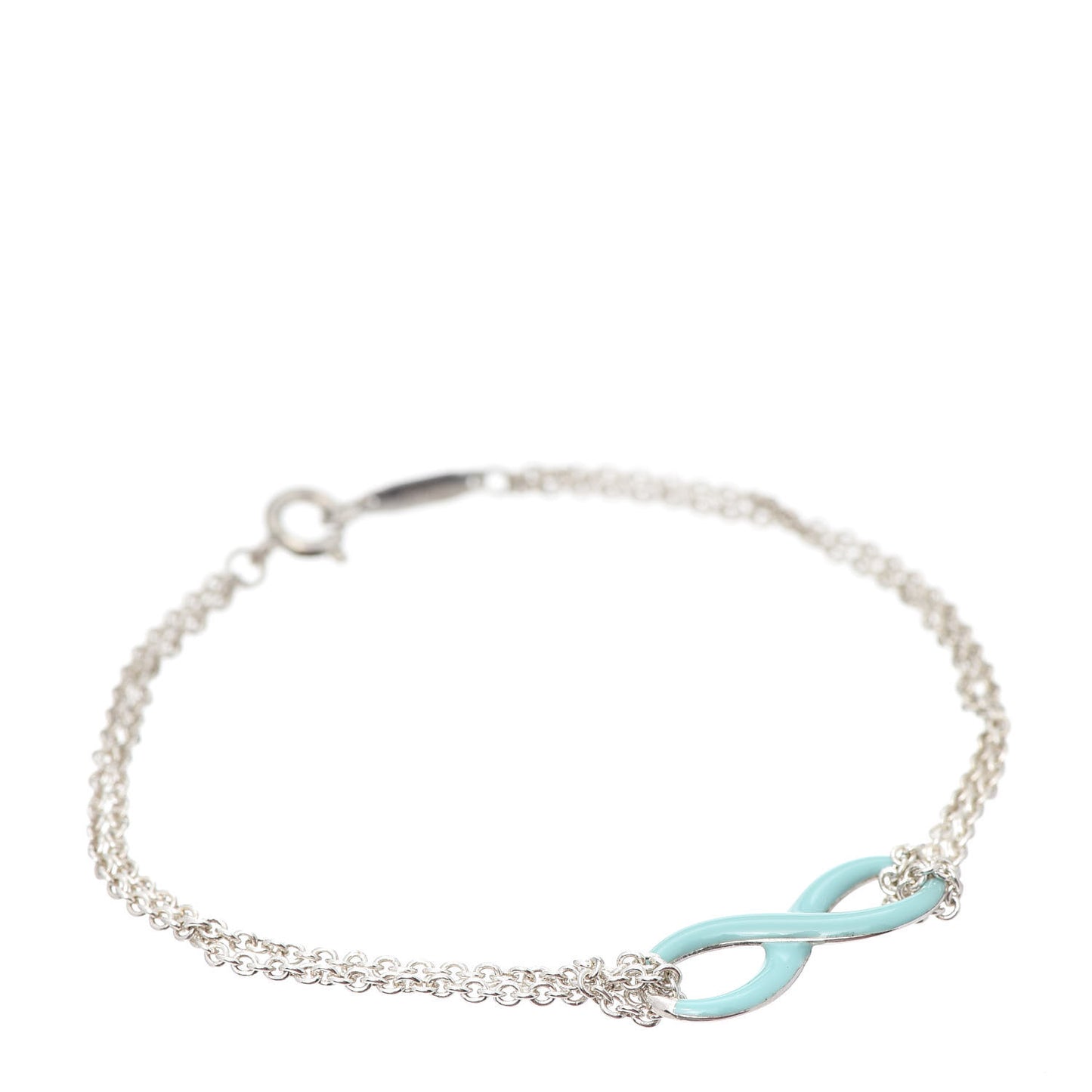 Sterling Silver Enamel Infinity Bracelet Blue
