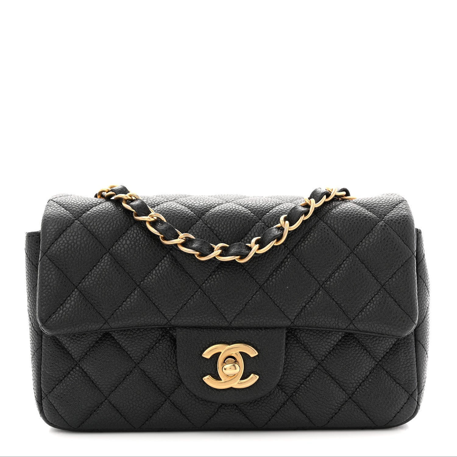 Chanel Metallic Caviar Quilted Mini Rectangular Flap Black 1 of 10
