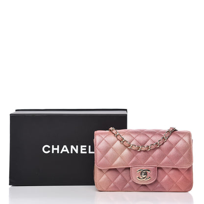 Chanel Metallic Lambskin Quilted Ombre Mini Rectangular Flap Pink 23 of 25