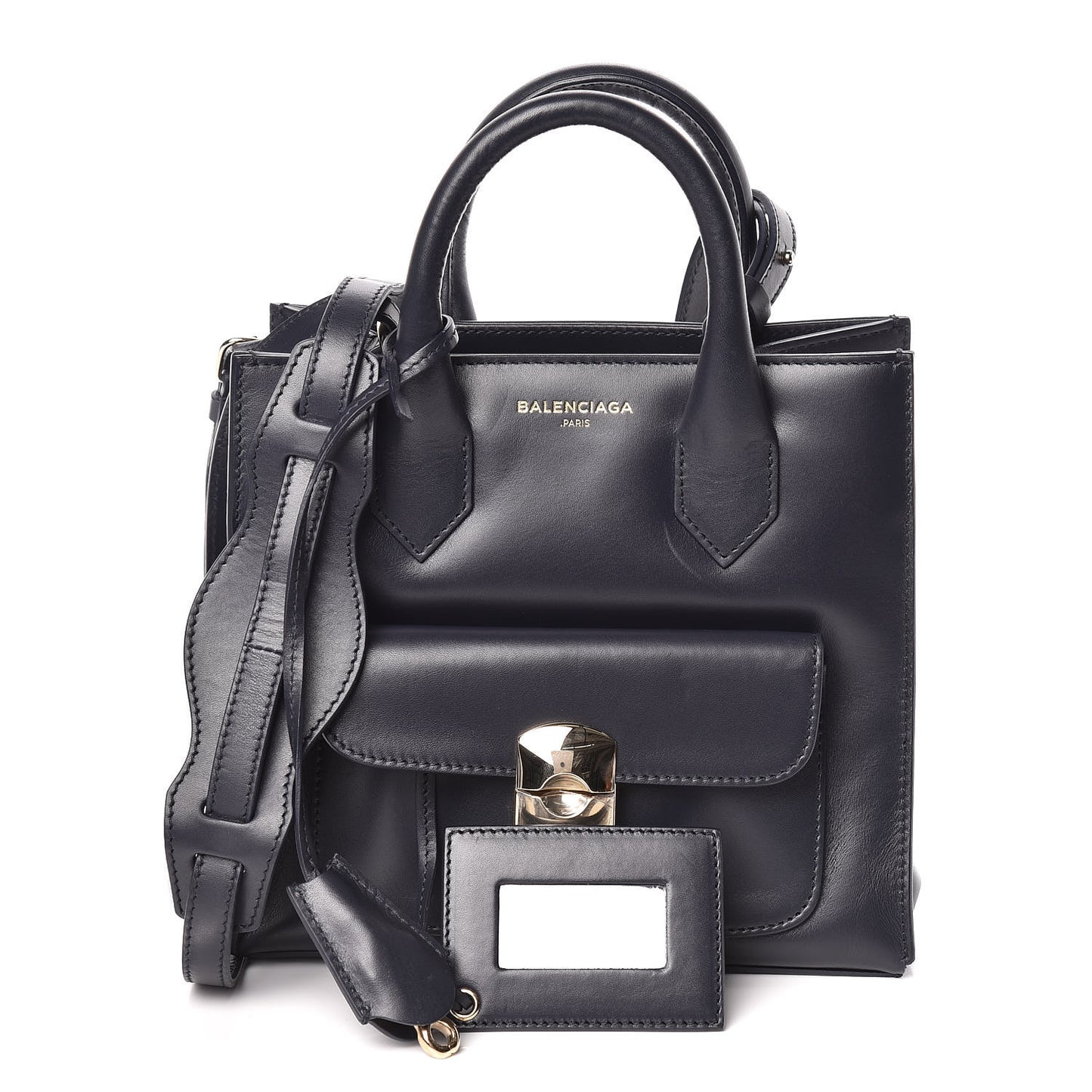 Calfskin Padlock Mini All Afternoon Tote Bleu Nuit