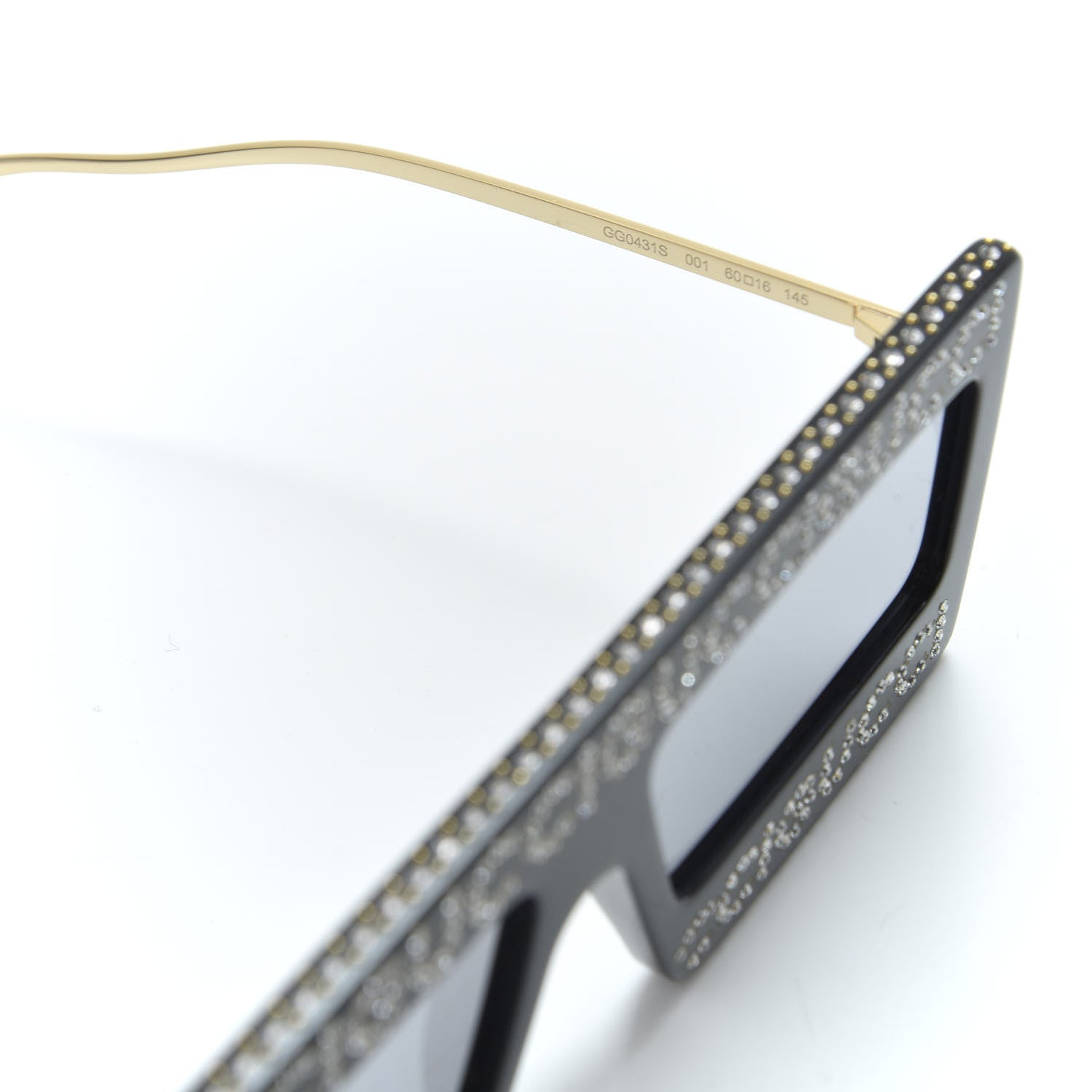 Gucci Acetate Crystal Mask-Frame Sunglasses GG0431S Black 6 of 8