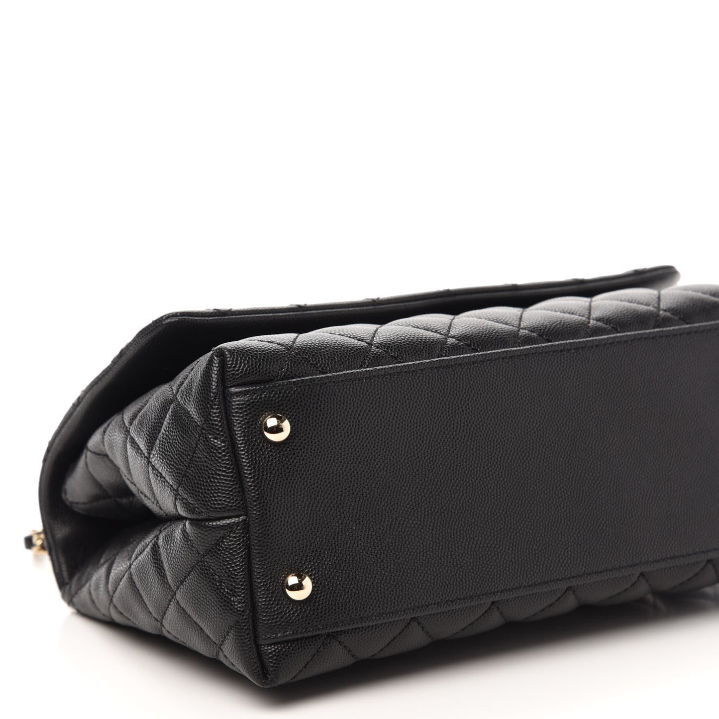 Caviar Quilted Small Coco Handle Flap Black