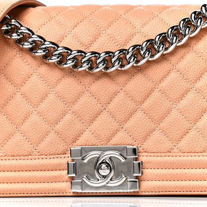 Chanel Iridescent Caviar Quilted Medium Boy Flap Beige 9 of 13