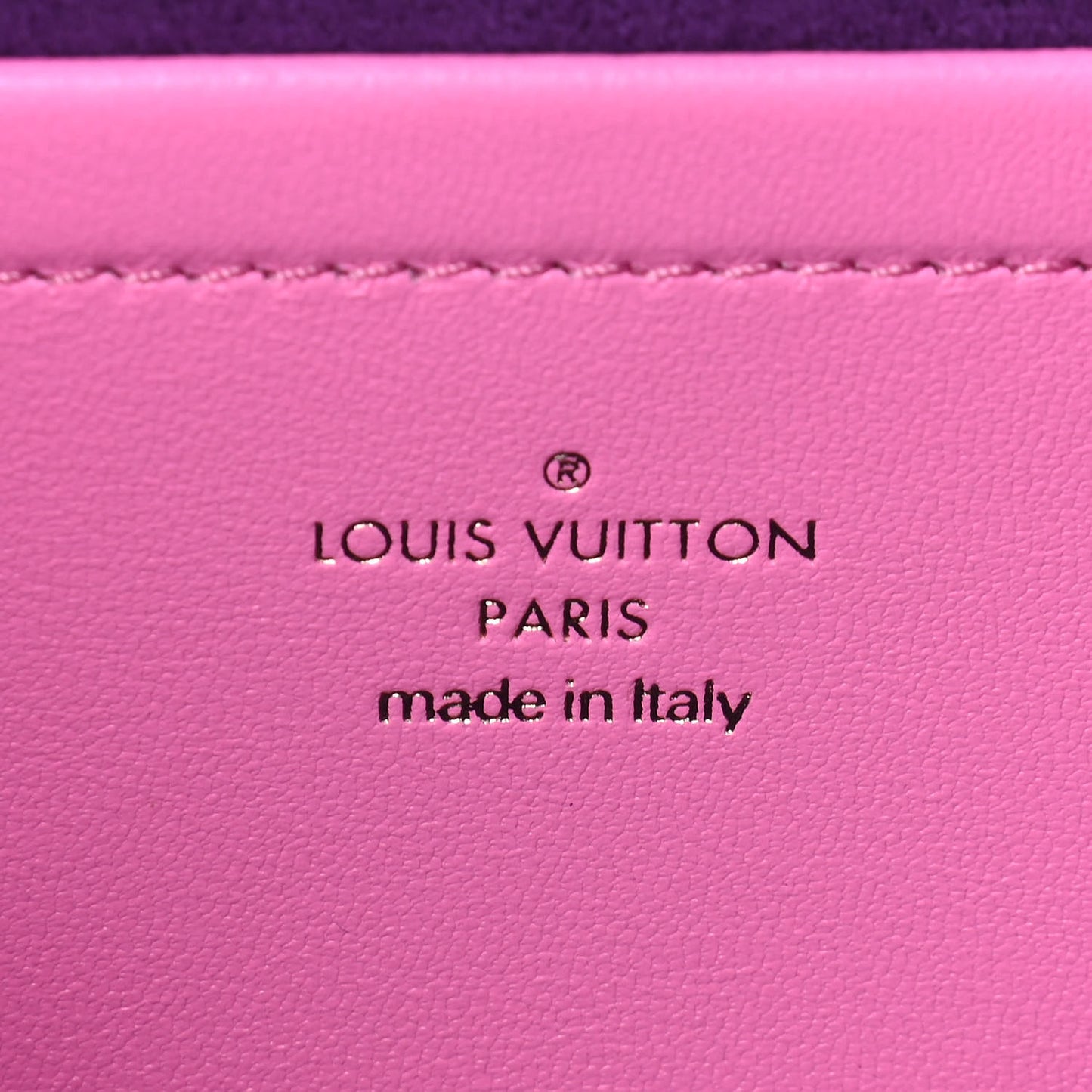 Lambskin Embossed Monogram Vuittamins Pochette Coussin Rose Violet