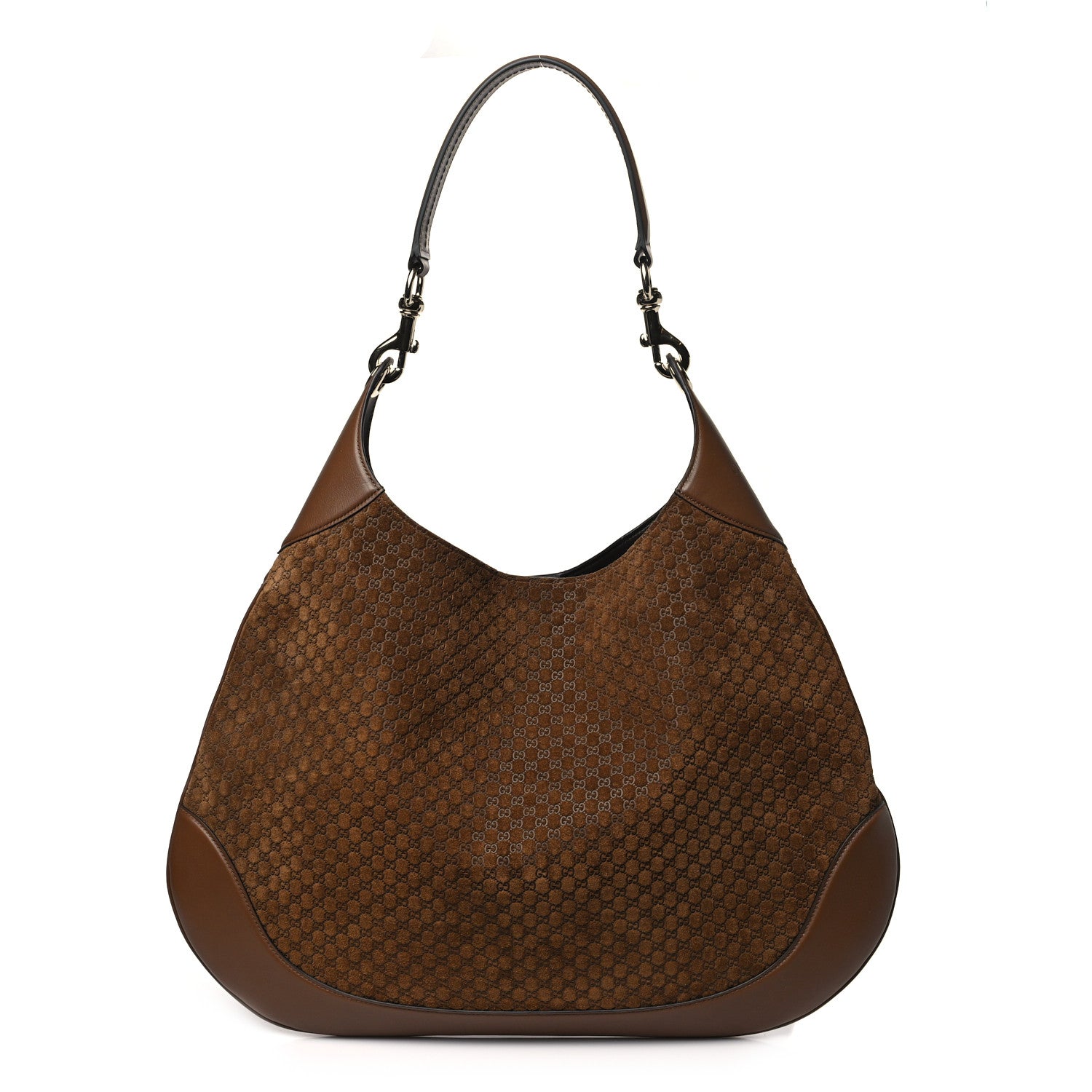 Gucci GG Suede B Large Shoulder Bag Brown 1 of 10