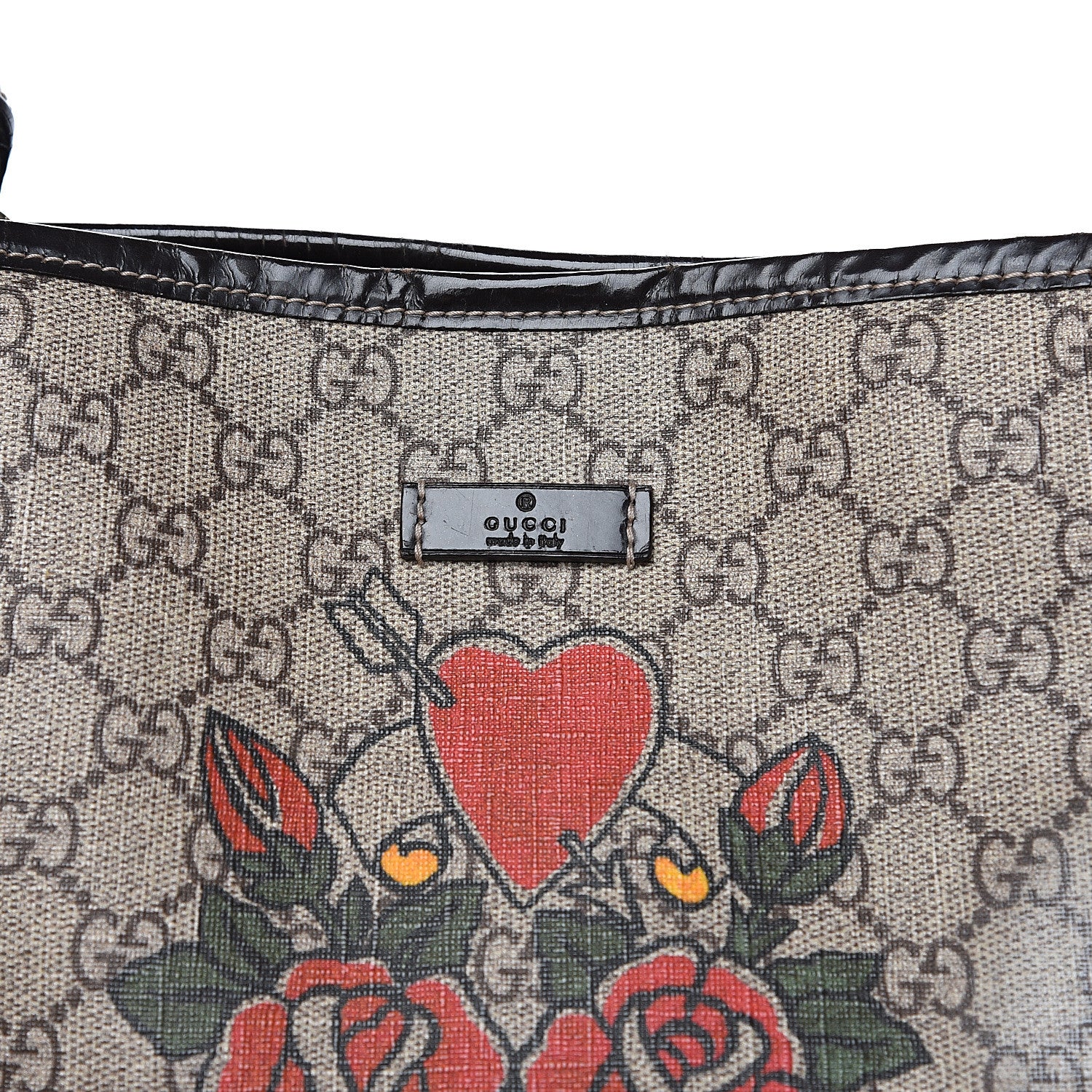 Gucci GG Plus Monogram Tattoo Heart Medium Joy Tote Dark Brown 12 of 16